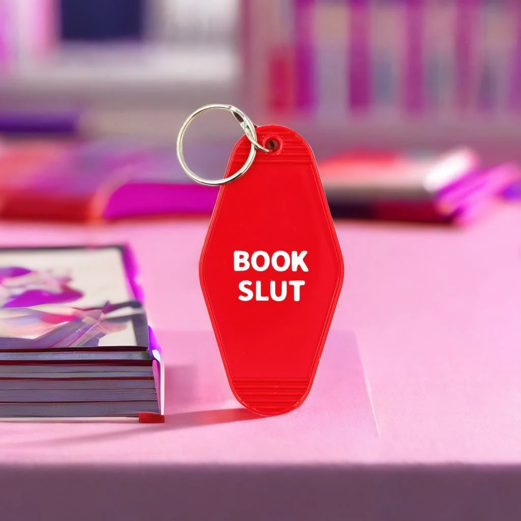 Book Slut Red Motel Style Keychain - Image 8