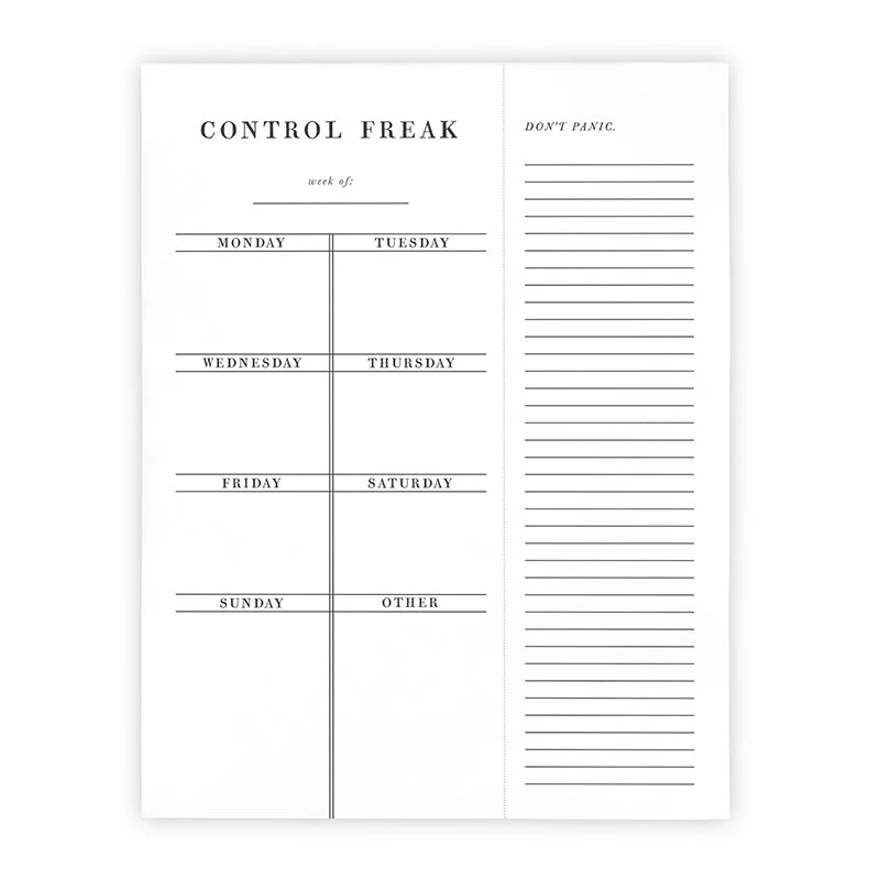 Control Freak Weekly List Notepad | 8.5" x 11" Desk Planner - Image 3