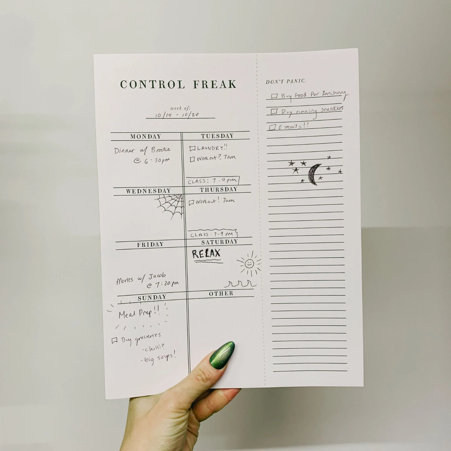Control Freak Weekly List Notepad | 8.5" x 11" Desk Planner - Image 6