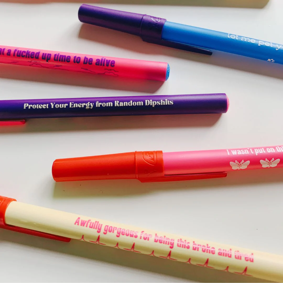 Crusty Old Gen X Lady Who Can't Even Ballpoint Pen in Violet | Gen Z Aesthetic Blue Ink - Image 9