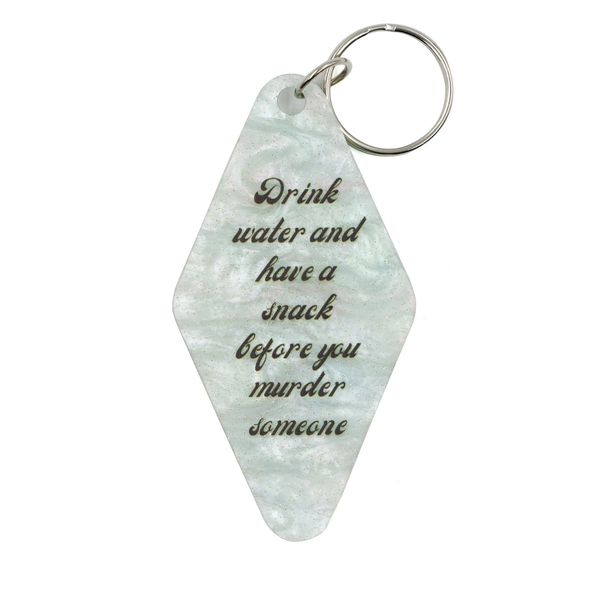 Drink Water Before You Murder Someone Keychain in Marble Mint - Image 4