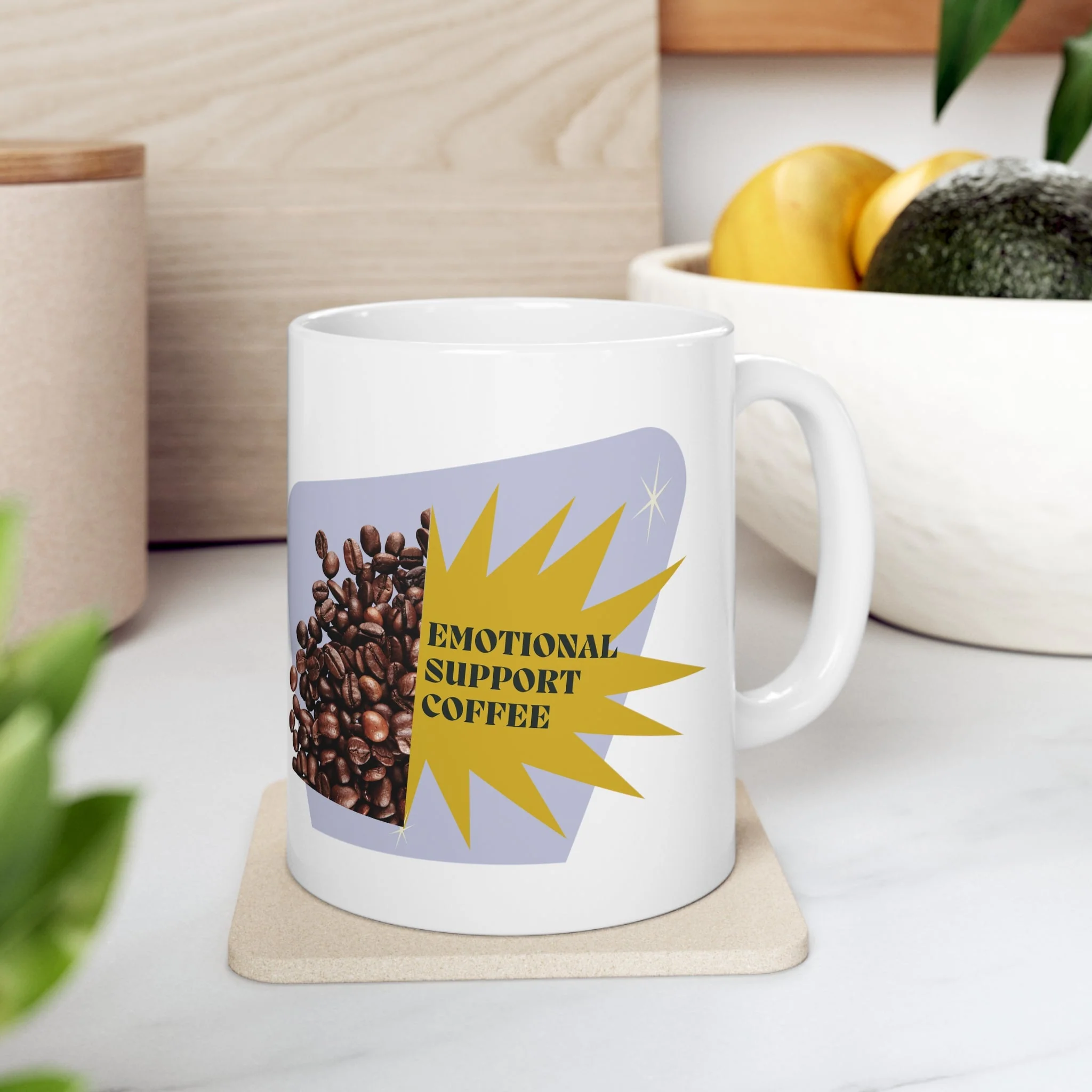 Emotional Support Coffee Ceramic Mug 11oz - Image 7