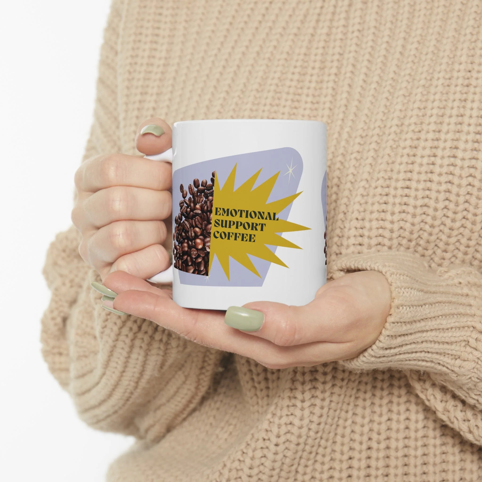 Emotional Support Coffee Ceramic Mug 11oz - Image 8