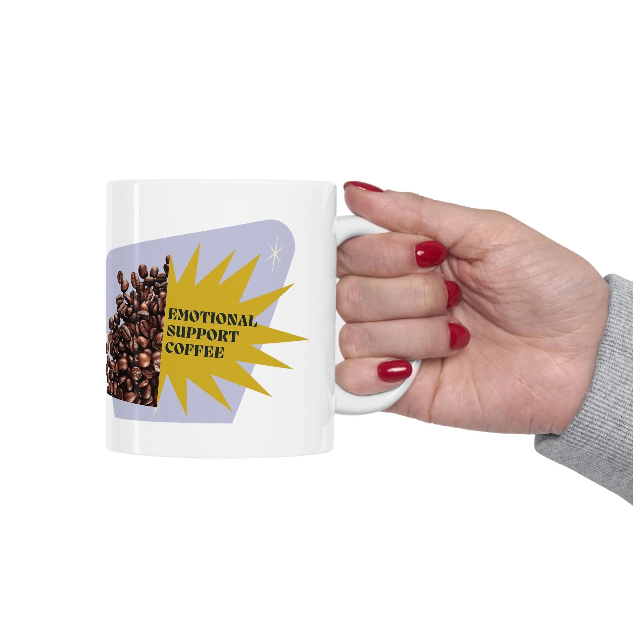 Emotional Support Coffee Ceramic Mug 11oz - Image 9