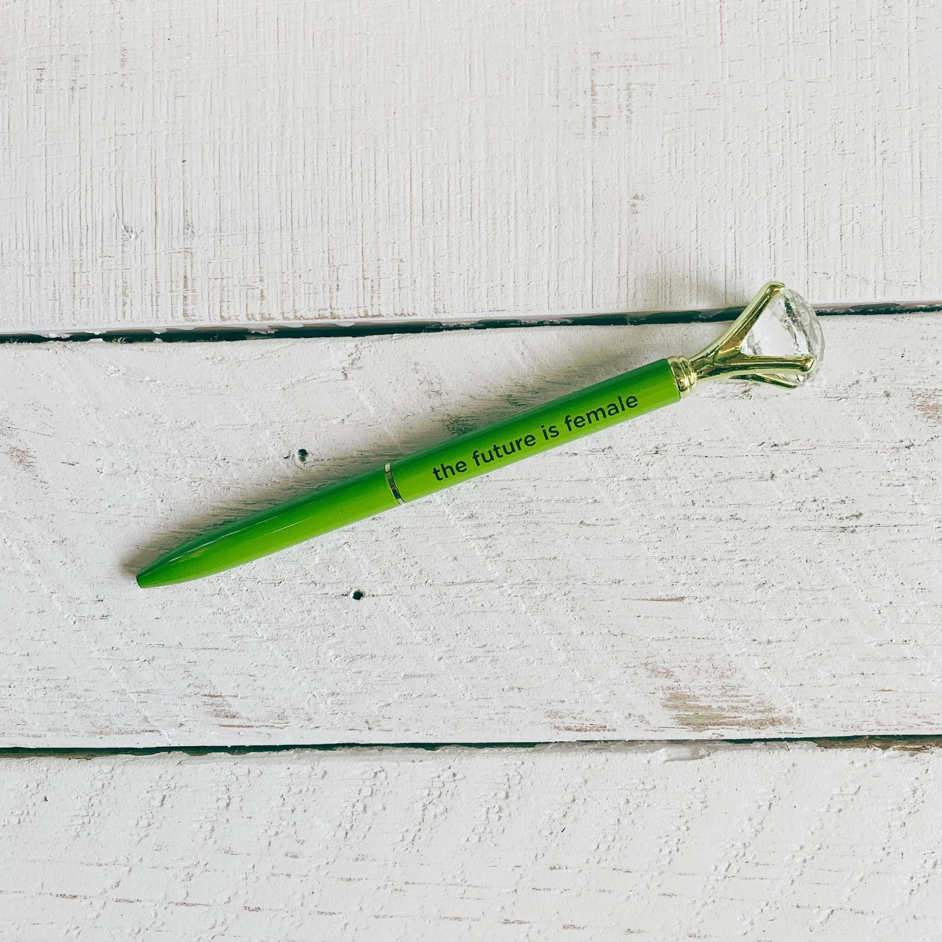 Future Is Female Chartreuse Green Gem Pen | Giftable Single Pen | Novelty Office Desk Supplies - Image 10