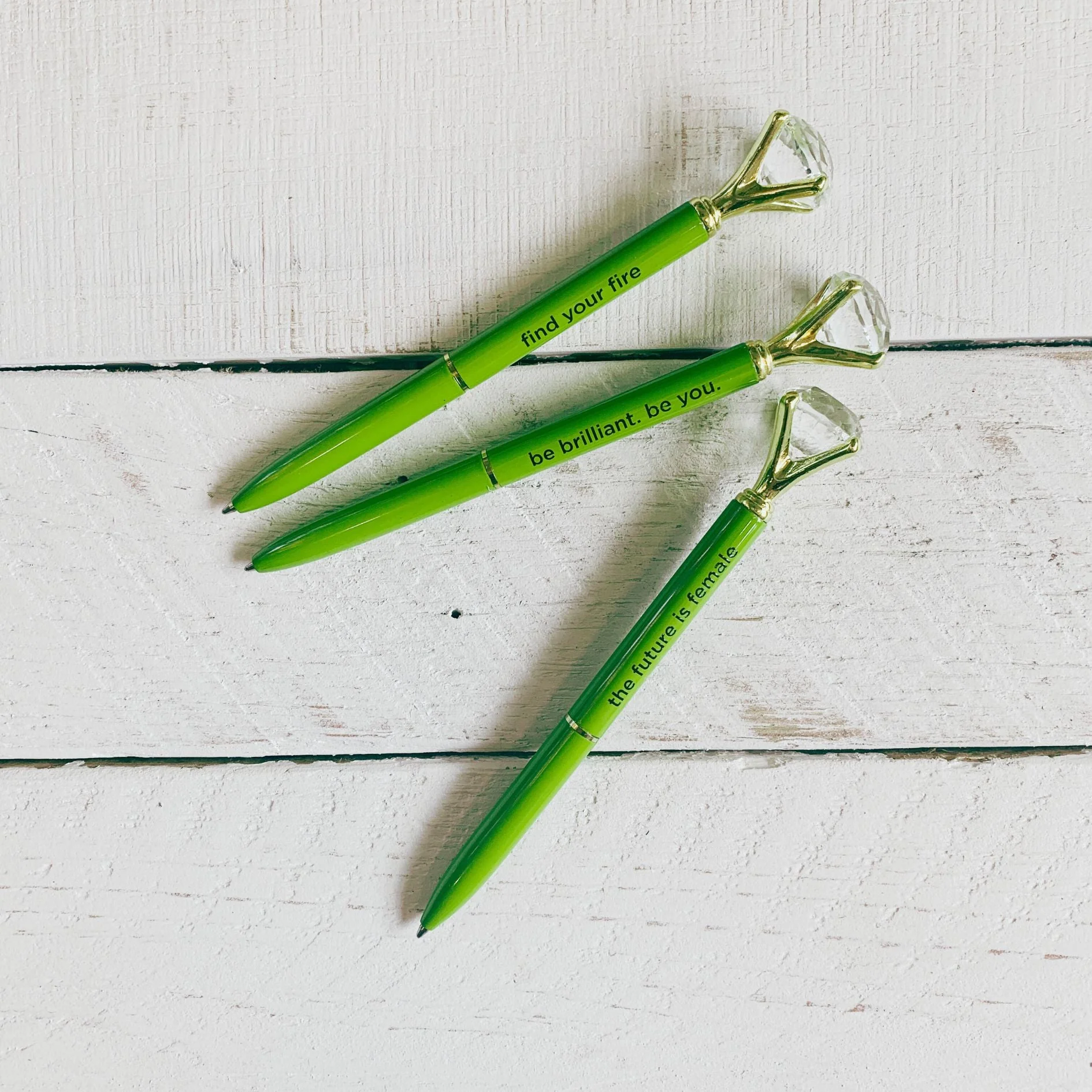 Future Is Female Chartreuse Green Gem Pen | Giftable Single Pen | Novelty Office Desk Supplies - Image 6