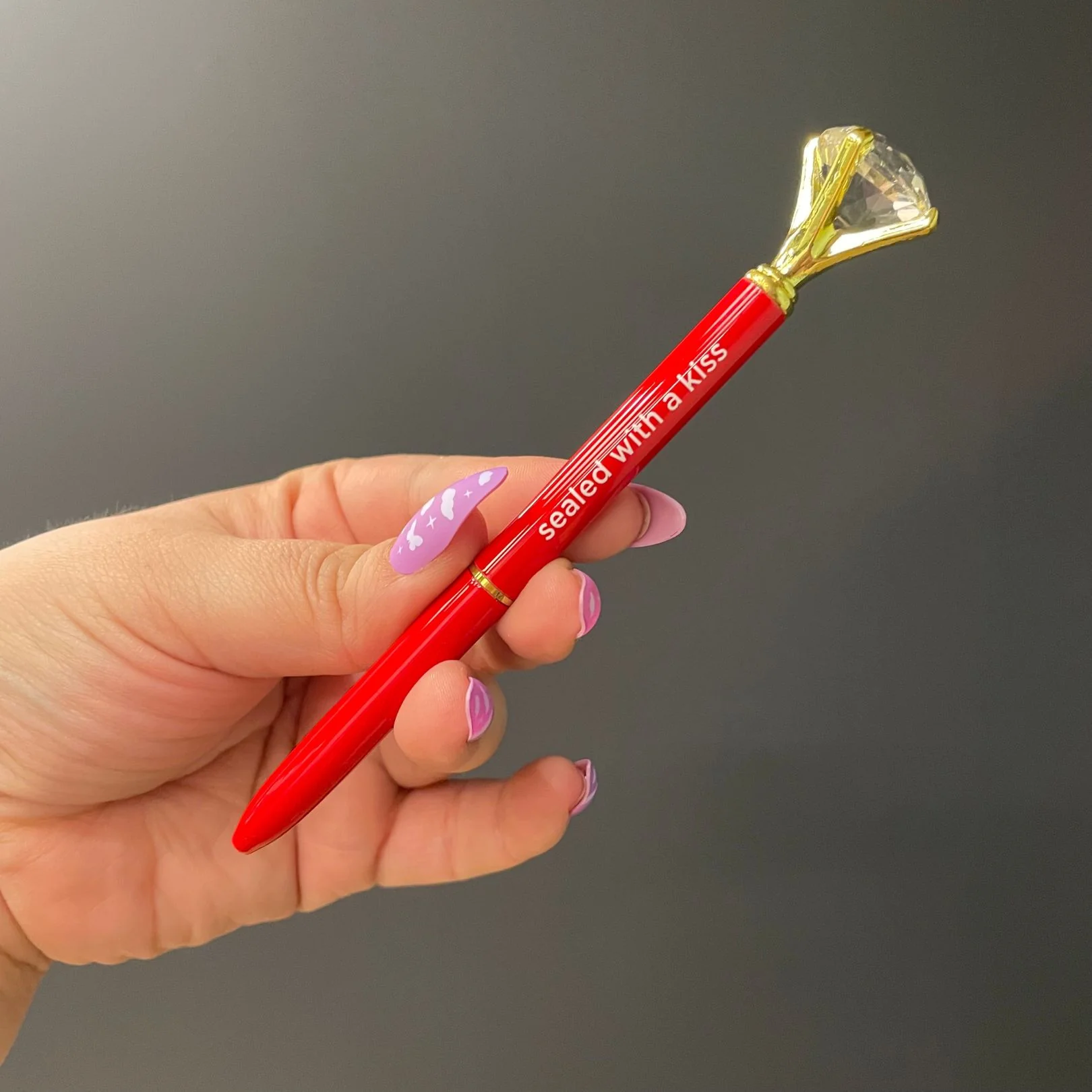 Haute Lips Red Gem Pen Set of 6 | Giftable Quote Pens | Novelty Office Desk Supplies - Image 5