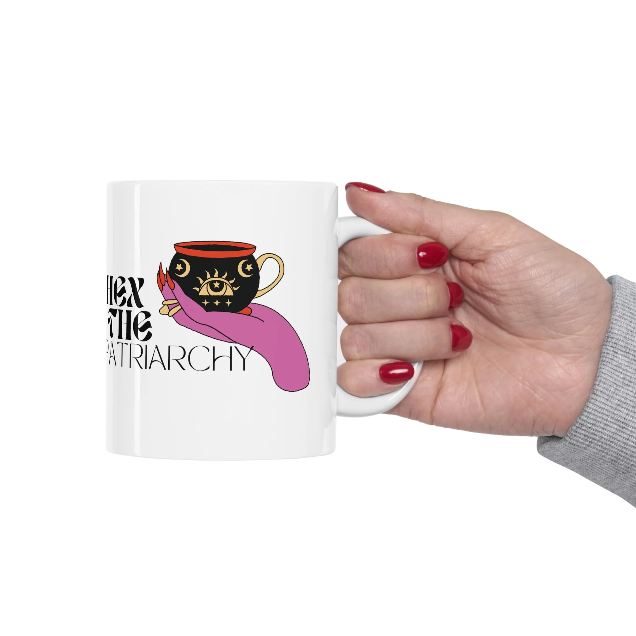 Hex the Patriarchy Ceramic Mug 11oz - Image 10