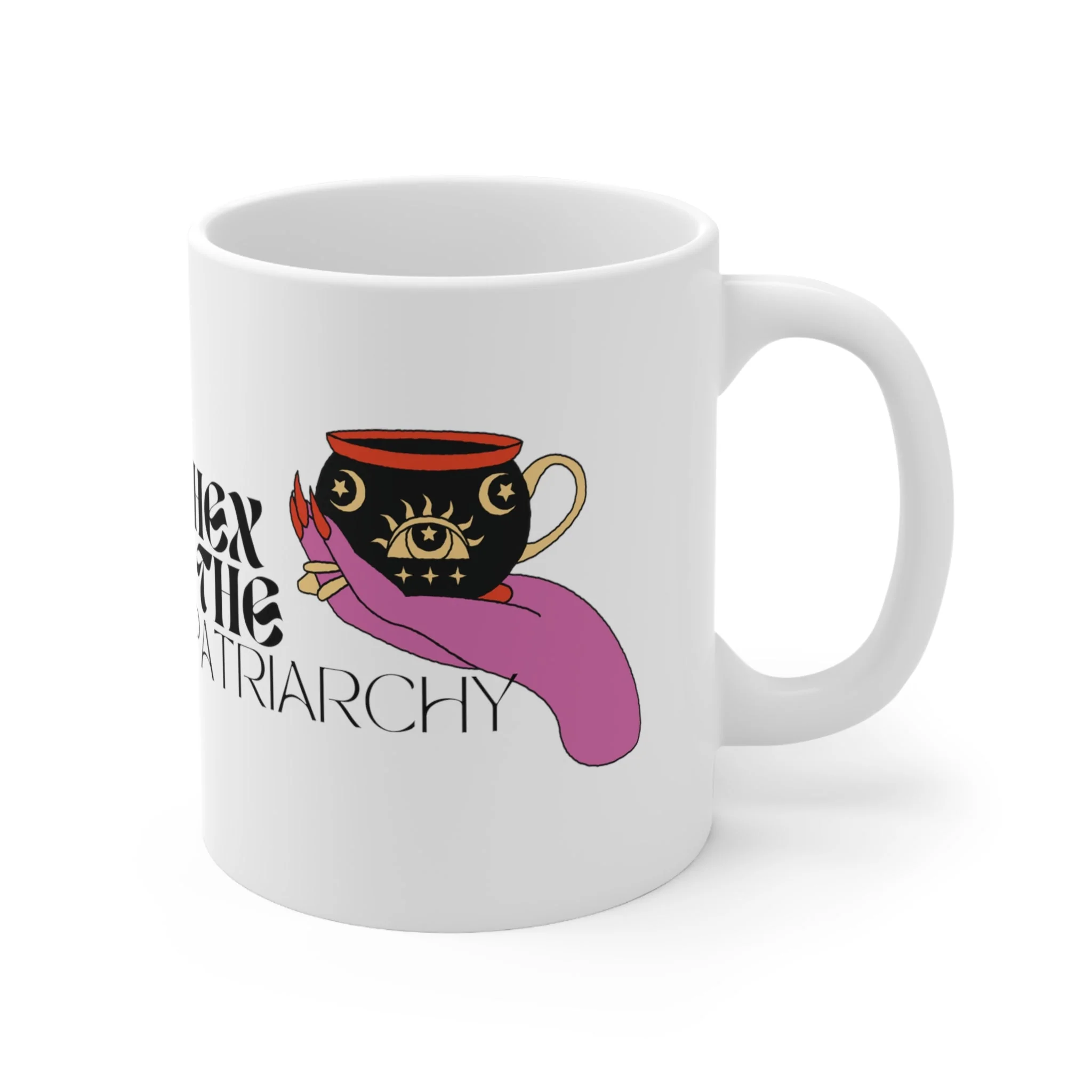 Hex the Patriarchy Ceramic Mug 11oz - Image 4