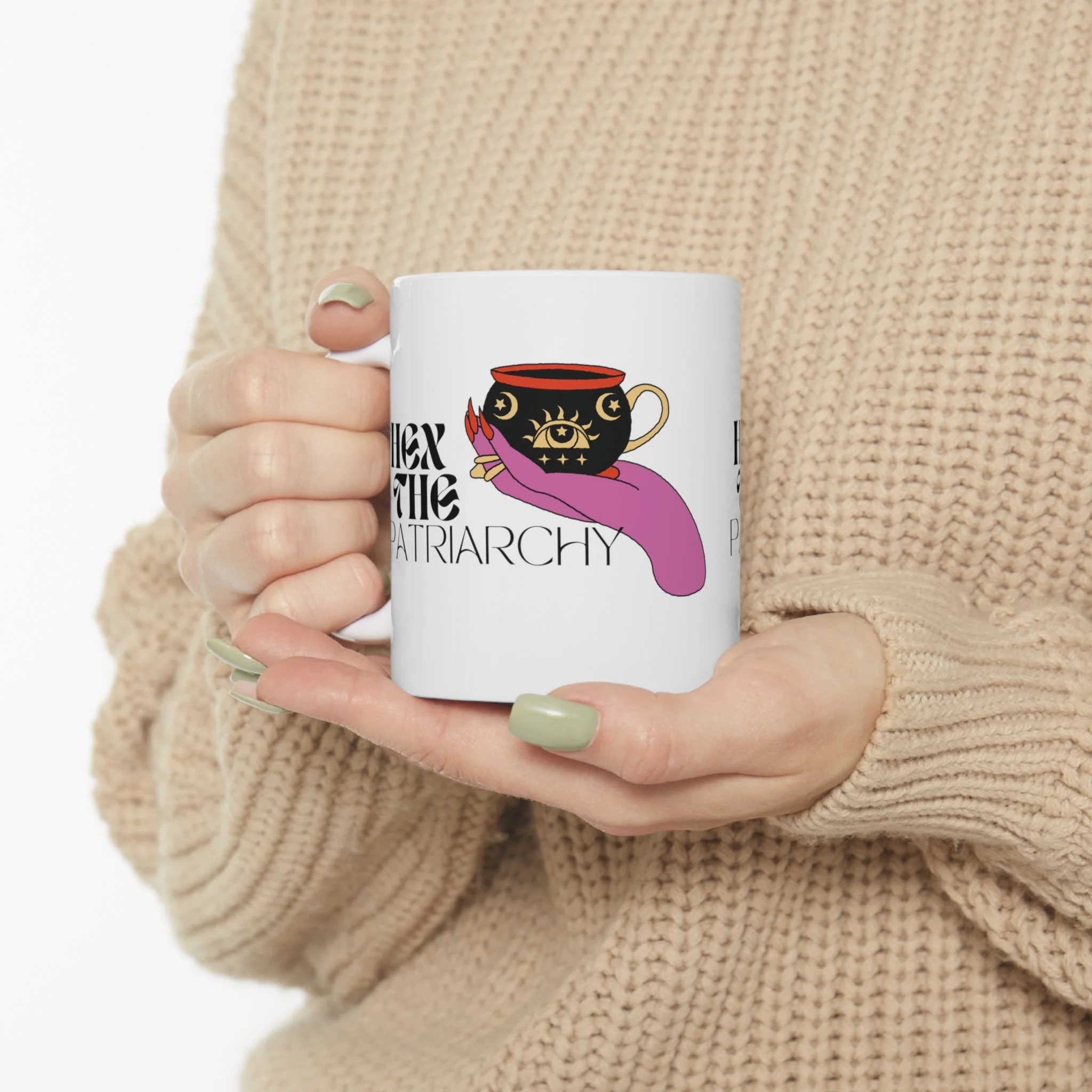 Hex the Patriarchy Ceramic Mug 11oz - Image 9