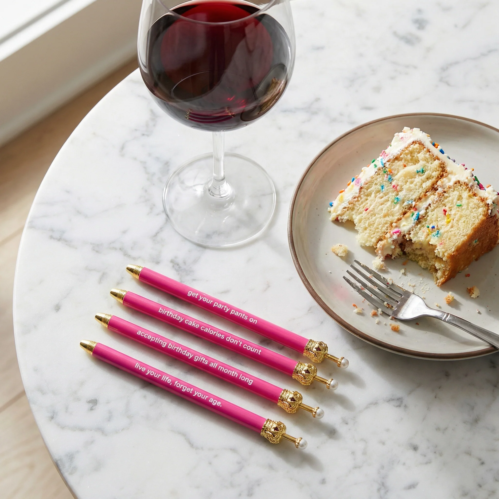 Get Your Party Pants On! Birthday Hot Pink Crown Pen Set of 12 | Giftable Quote Pens | Gift for Her - Image 7