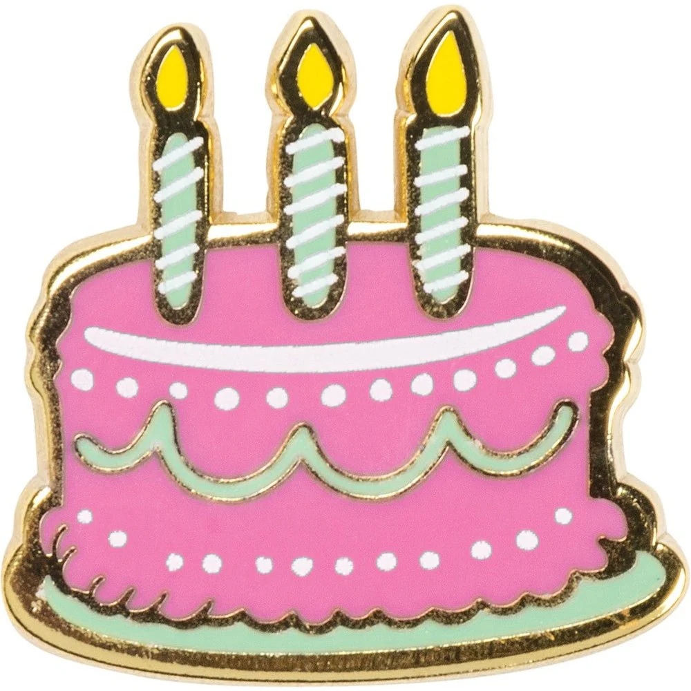 I Hope Your Birthday Is Lit Cake Enamel Pin on Gift Card - Image 6