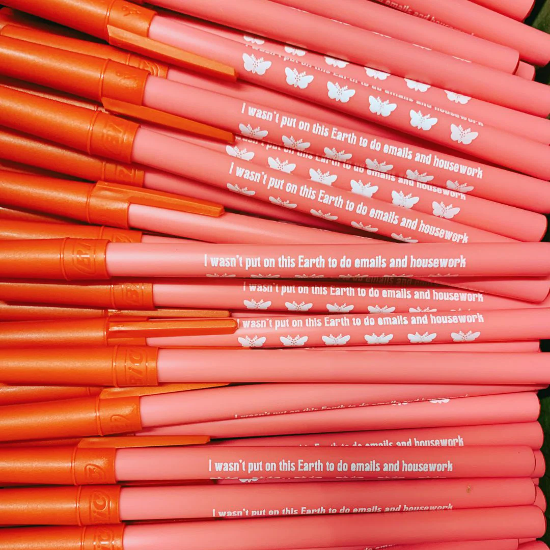 I Wasn't Put On This Earth To Do Emails and Housework Ballpoint Pen in Pink | Gen Z Aesthetic Blue Ink - Image 4