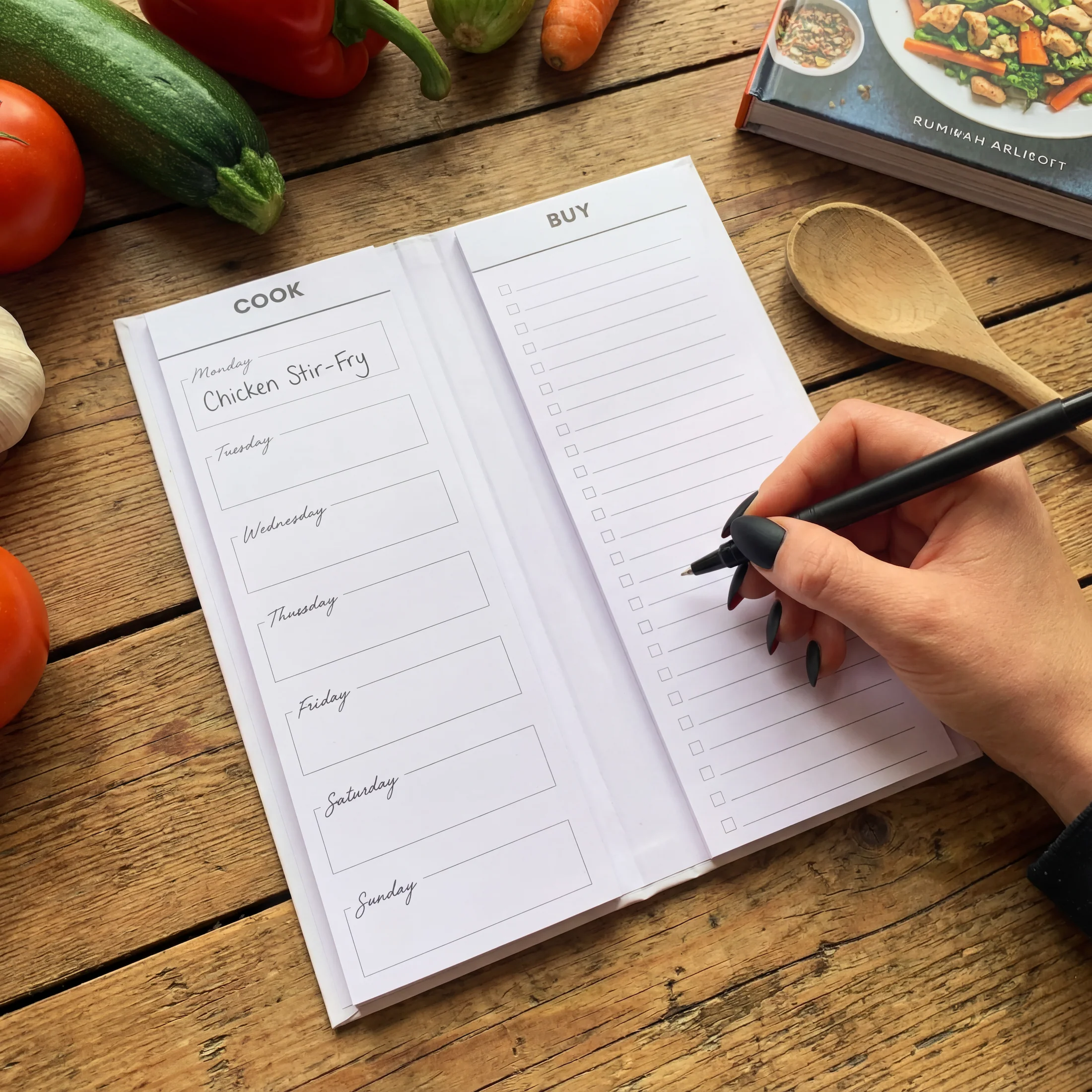Live Organically Weekly Meal Planner | Hardbound | White and Rose Gold - Image 3