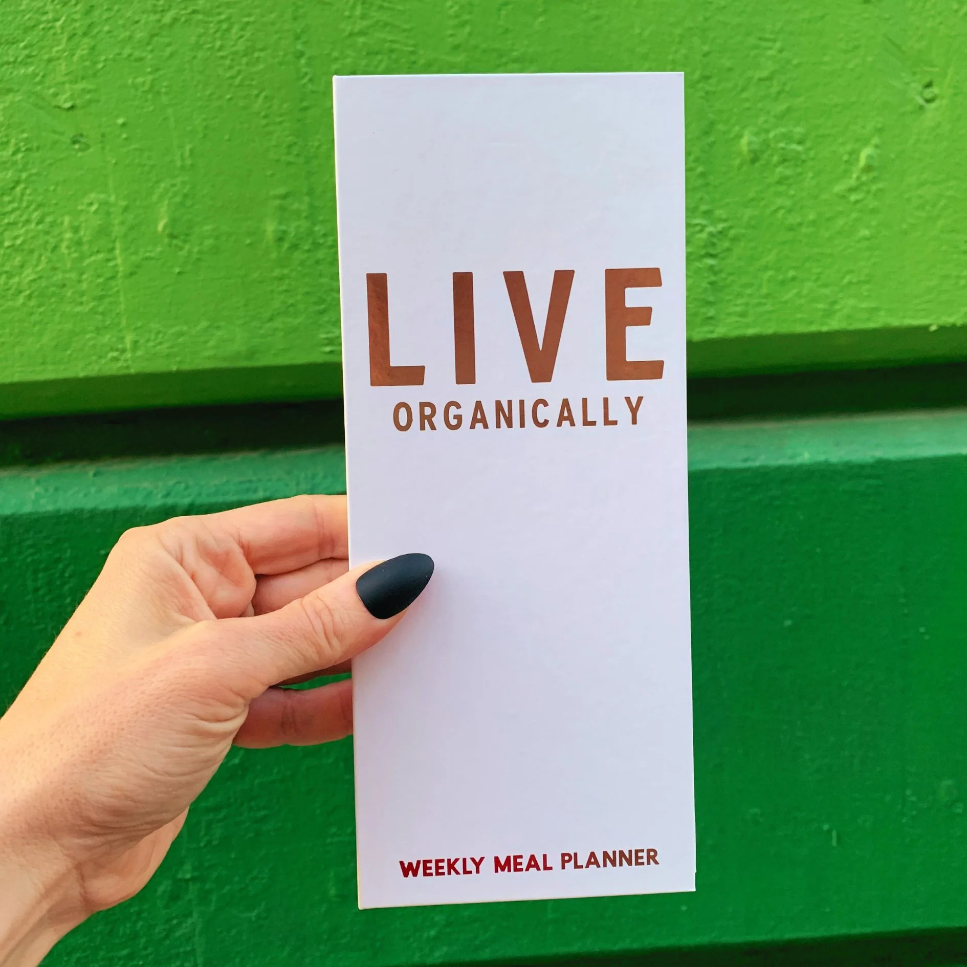 Live Organically Weekly Meal Planner | Hardbound | White and Rose Gold - Image 4
