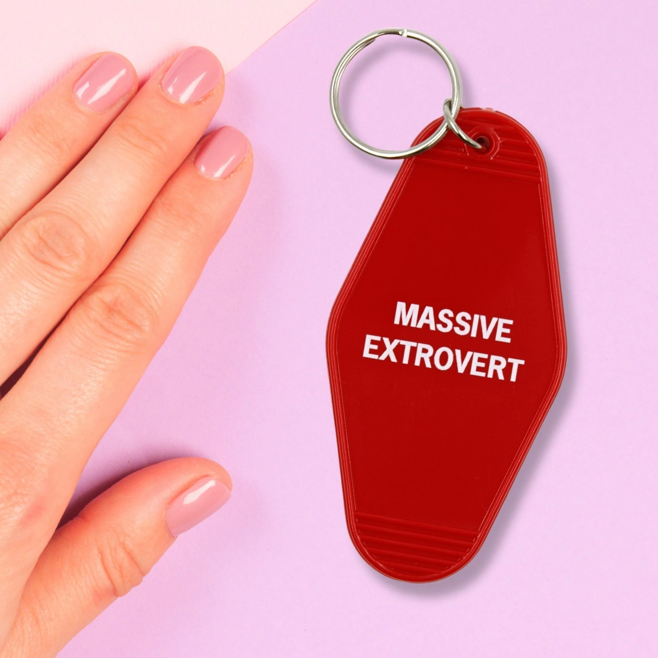 Massive Extrovert Motel Style Keychain In Red - Image 8