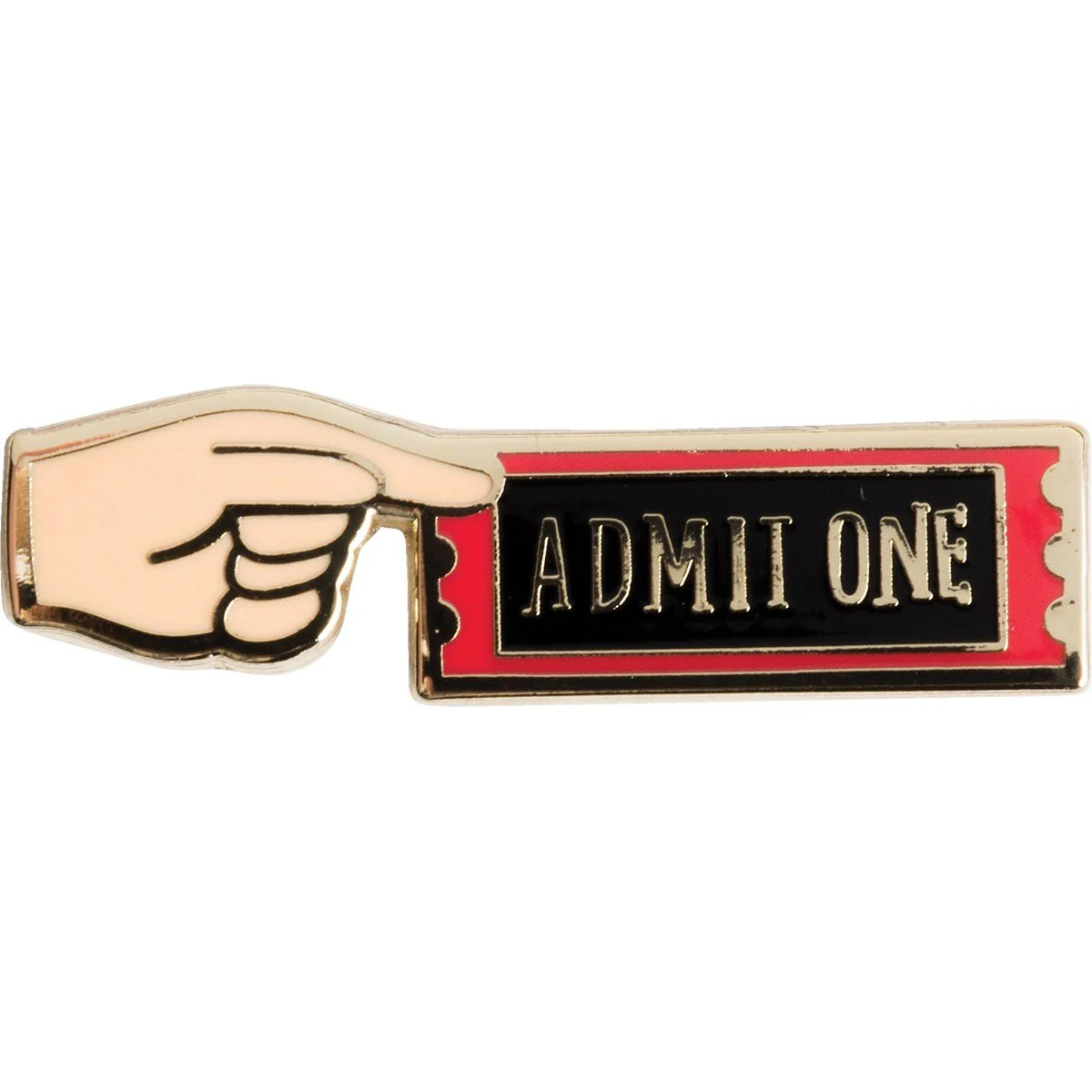 "Admit One" Carnival Ticket Enamel Pin on Gift Card - Image 4