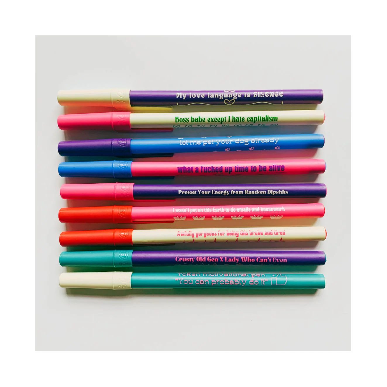 Protect Your Energy From Random Dipshits Ballpoint Pen in Violet | Gen Z Aesthetic Blue Ink - Image 7