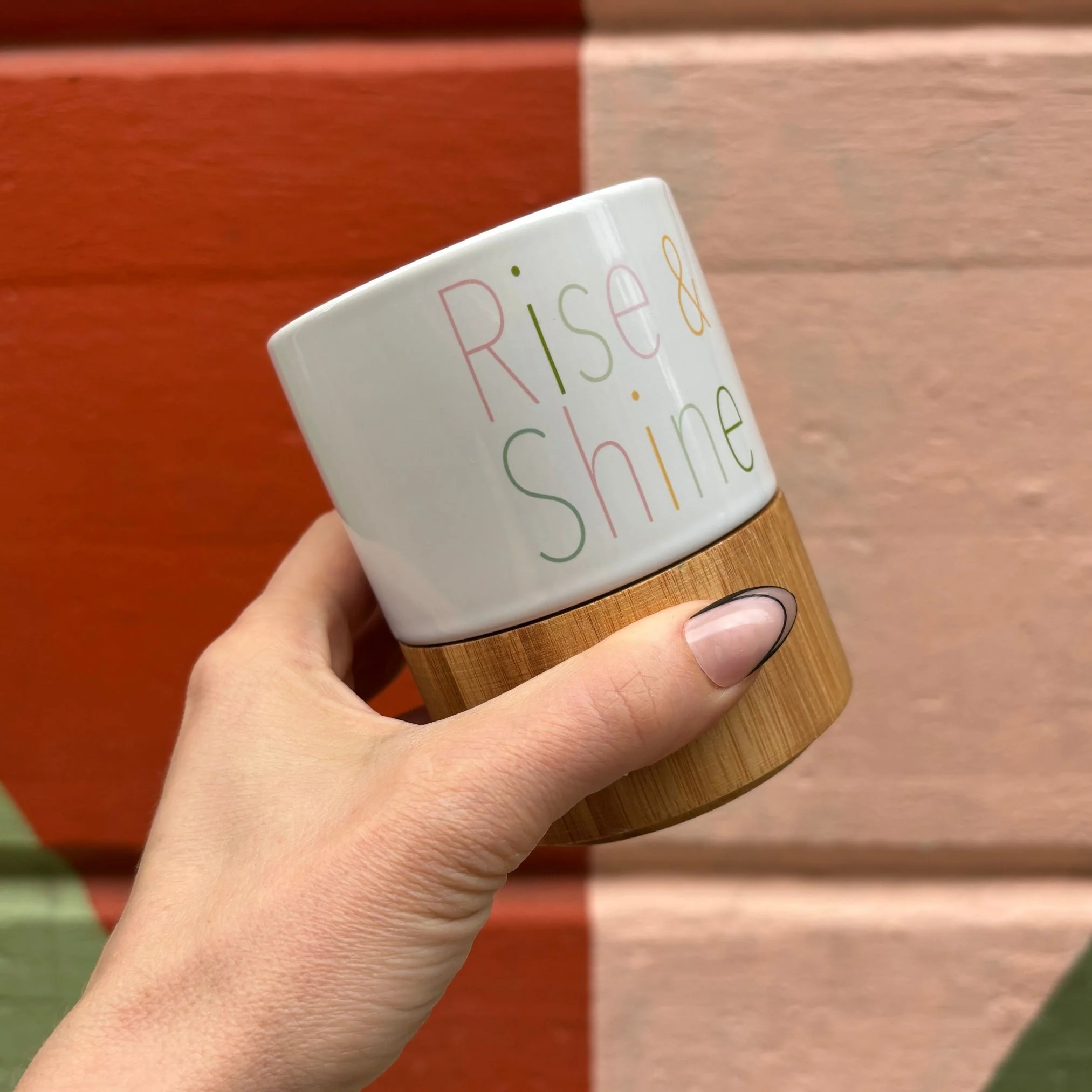 Rise & Shine Ceramic Mug with Bamboo Base - Image 7