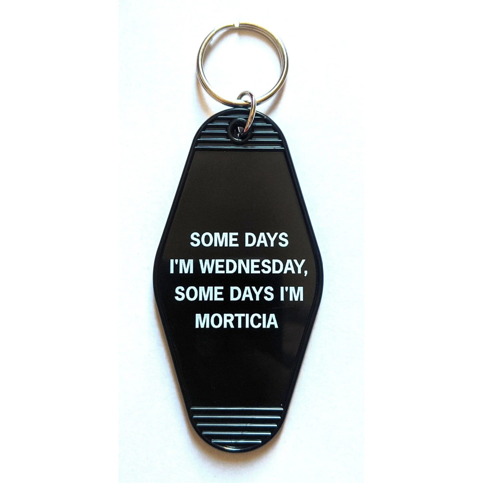 Some Days I'm Wednesday, Some Days I'm Morticia Motel Style Keychain In Black - Image 3