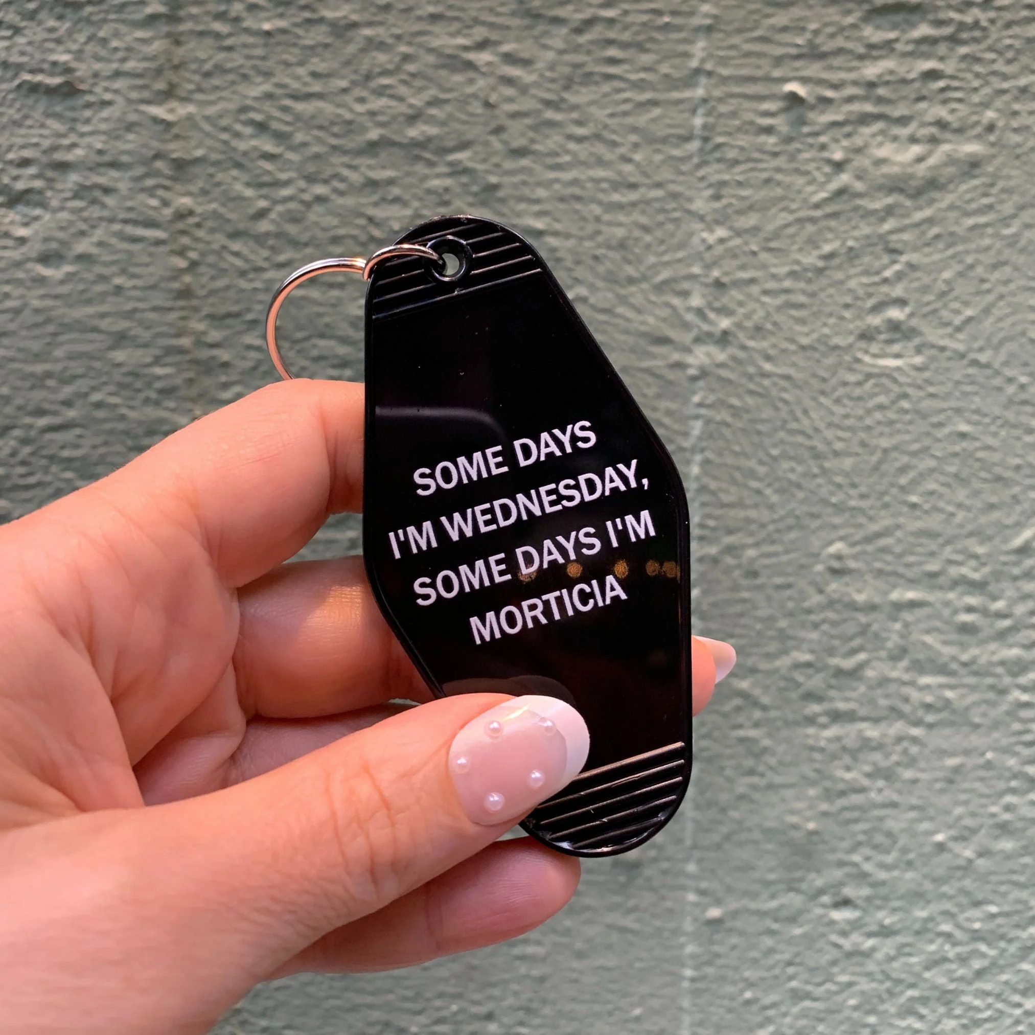 Some Days I'm Wednesday, Some Days I'm Morticia Motel Style Keychain In Black - Image 7