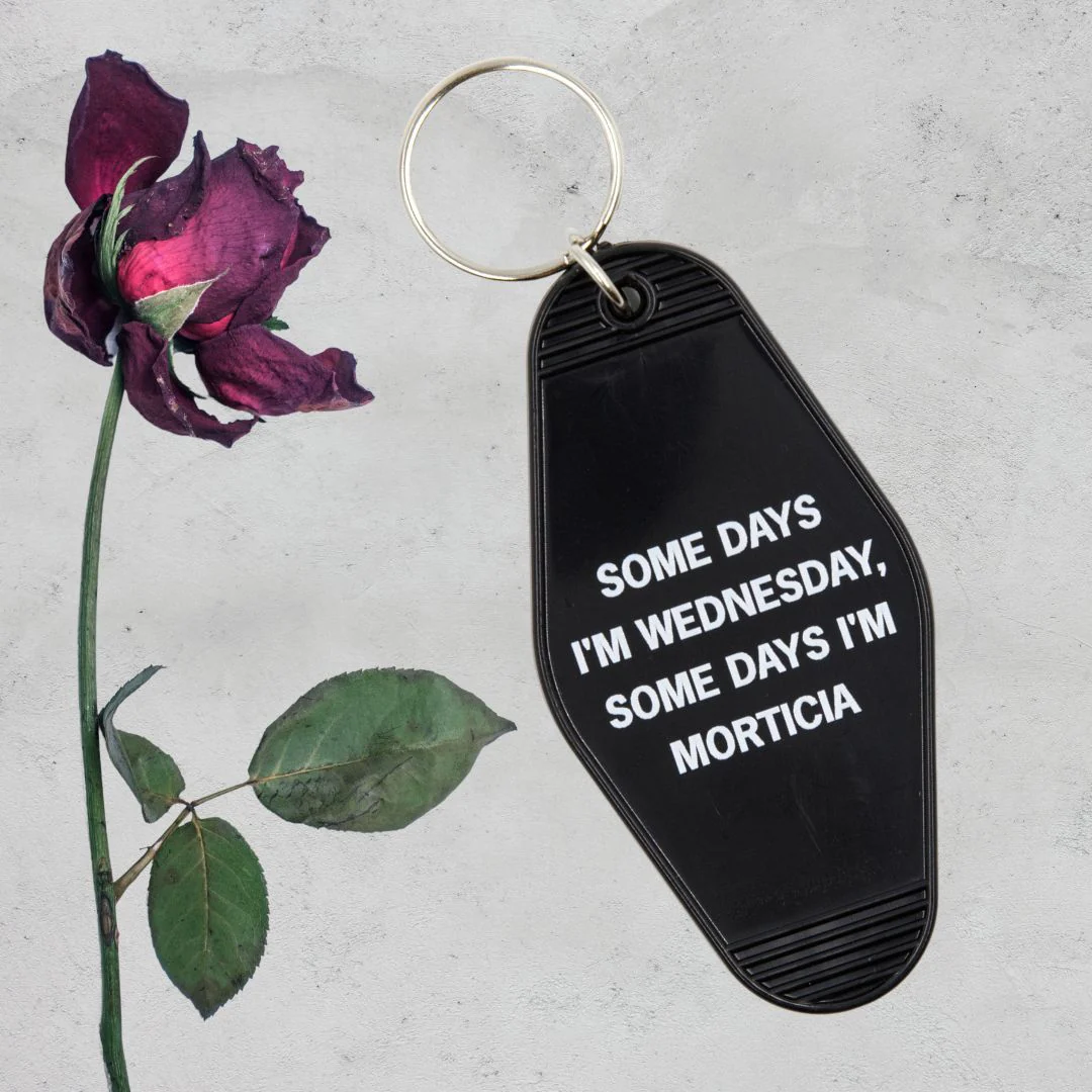 Some Days I'm Wednesday, Some Days I'm Morticia Motel Style Keychain In Black - Image 8
