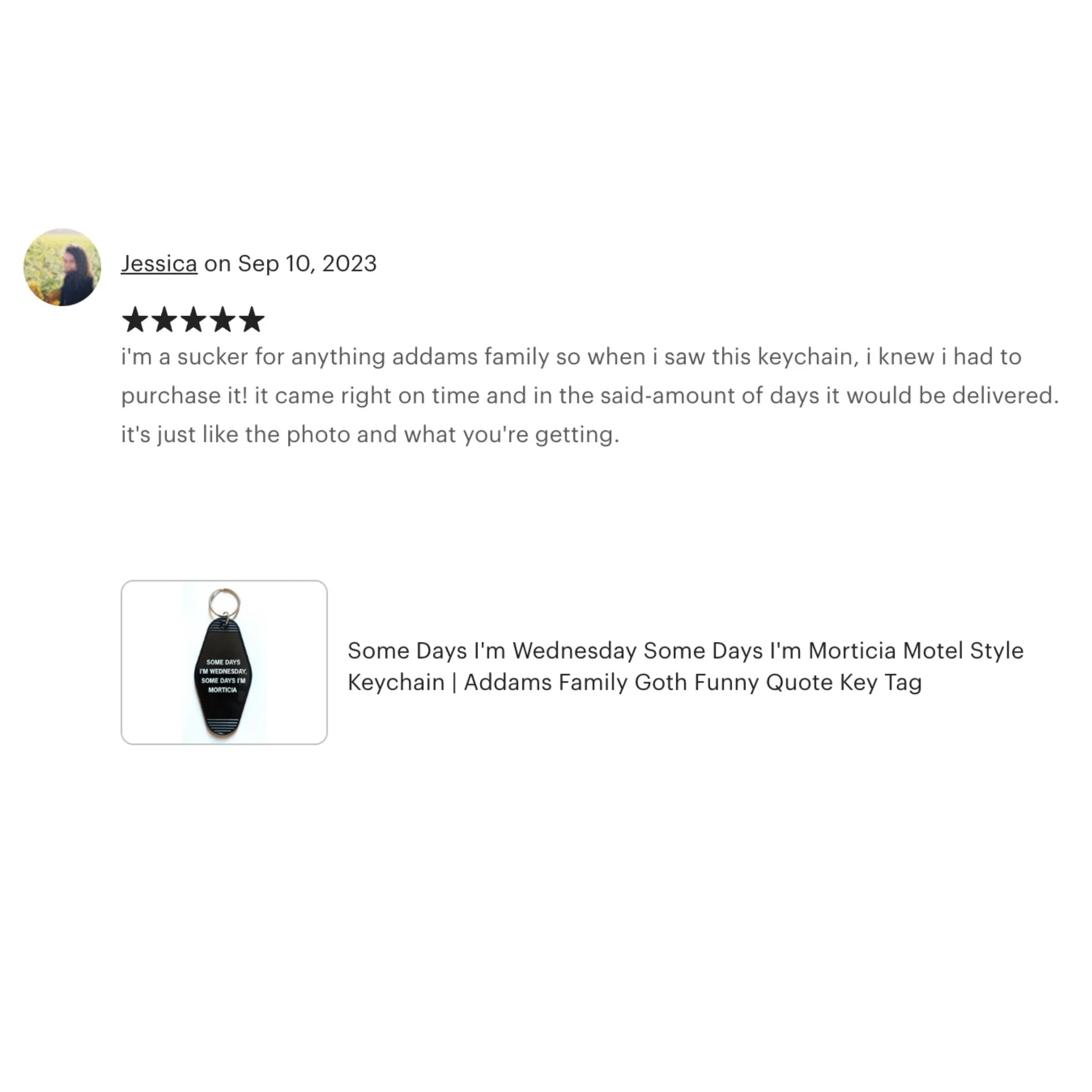 Some Days I'm Wednesday, Some Days I'm Morticia Motel Style Keychain In Black - Image 9