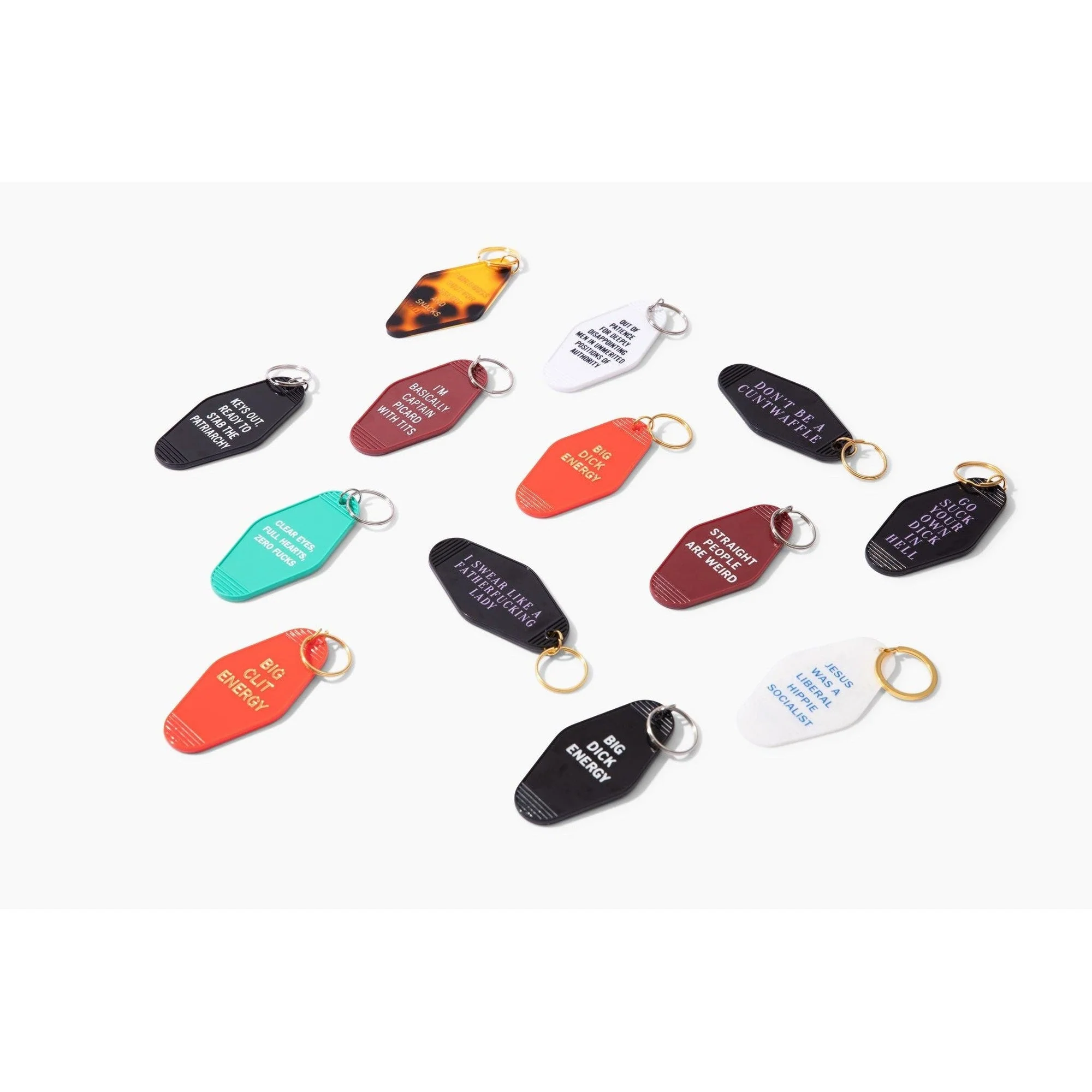 Straight People Are Weird Motel Style Keychain in Dark Red | LGBTQIA Pride Item - Image 5