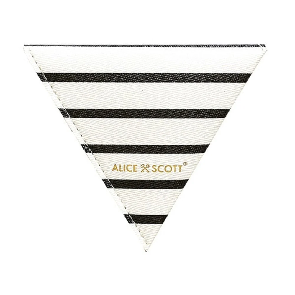 Triangular Earbuds Case | Black and White Stripes Cable Tidy Wire Case - Image 4