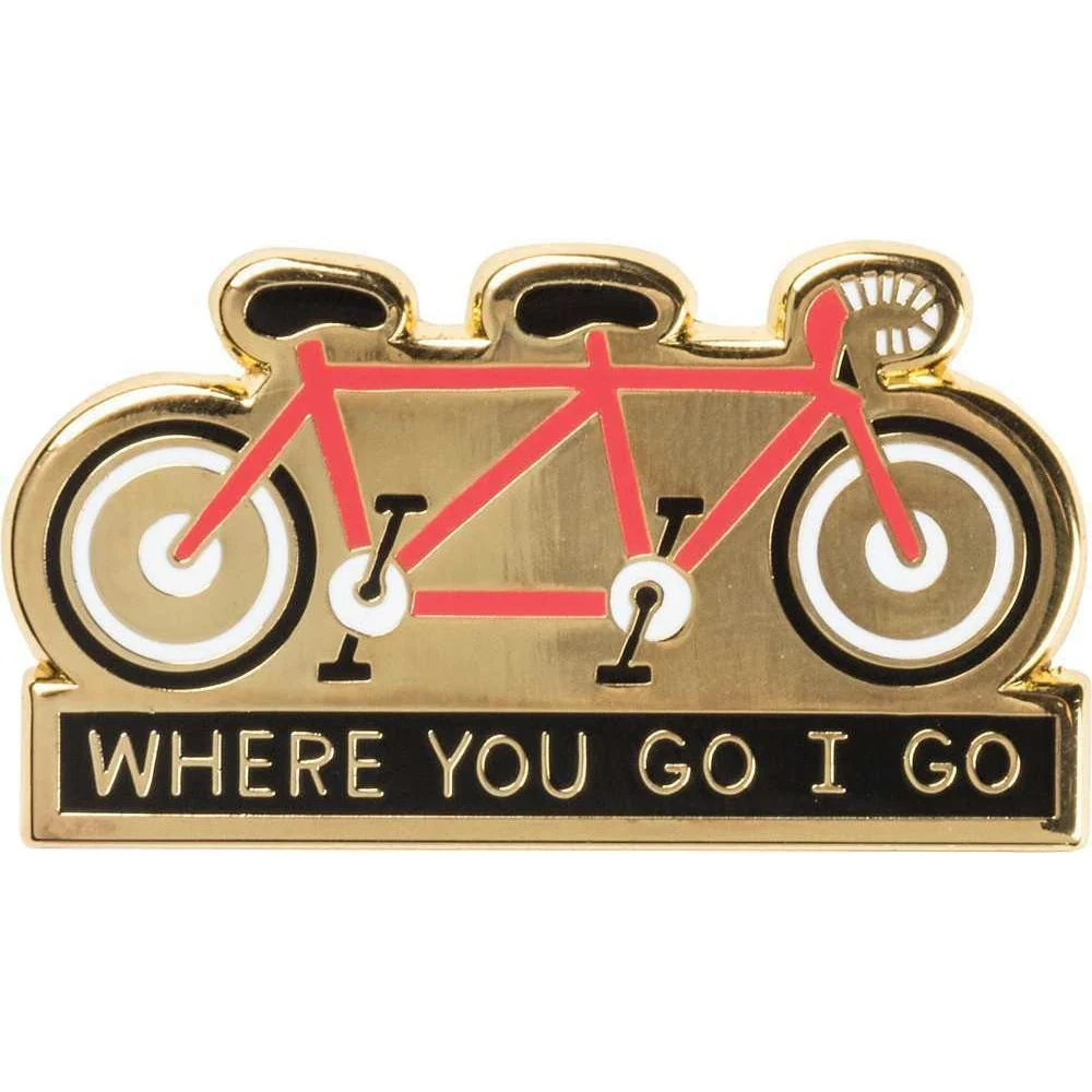 Where You Go I Go - Where You Stay I Stay Enamel Pin in Tandem Bike - Image 3