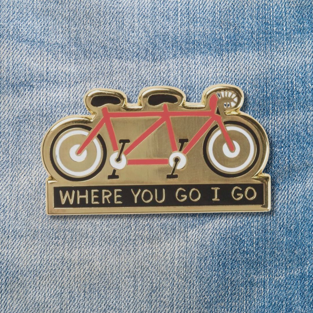 Where You Go I Go - Where You Stay I Stay Enamel Pin in Tandem Bike - Image 6