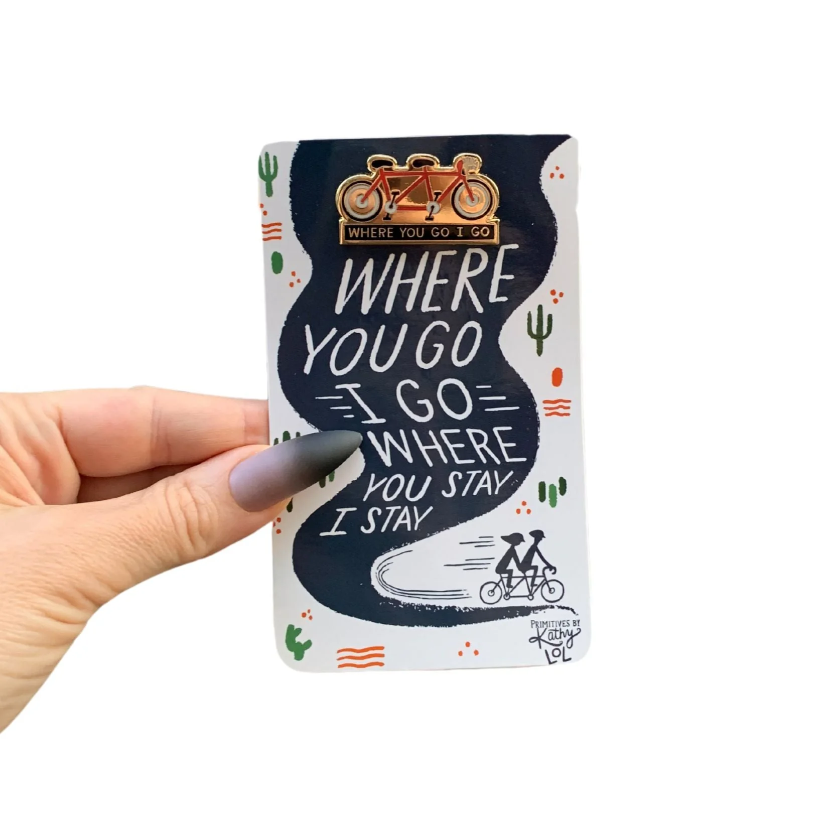 Where You Go I Go - Where You Stay I Stay Enamel Pin in Tandem Bike - Image 7